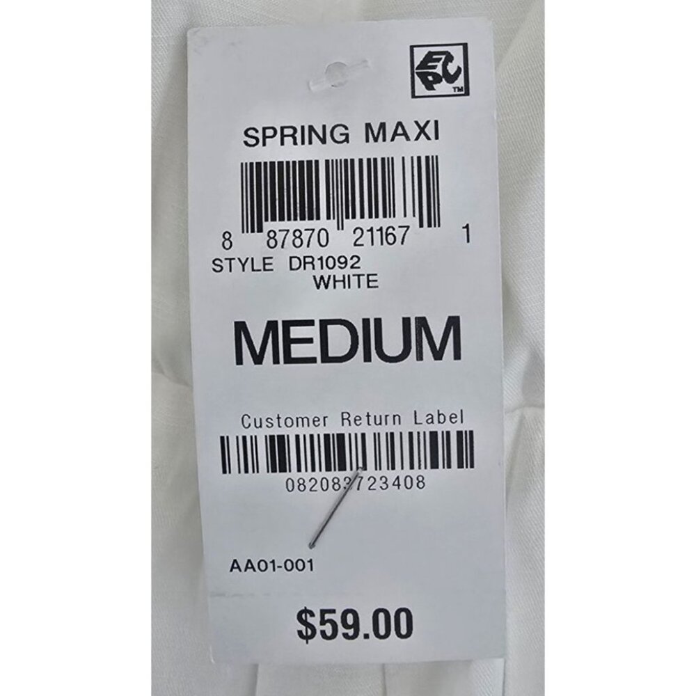 White Spring Maxi Dress Spaghetti Strap Medium By And Now This - Picture 5 of 6